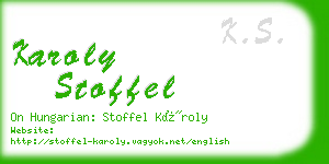 karoly stoffel business card